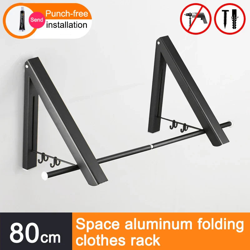 Lisslune | Space Saver Foldable Wall Clothes Aluminum Rack