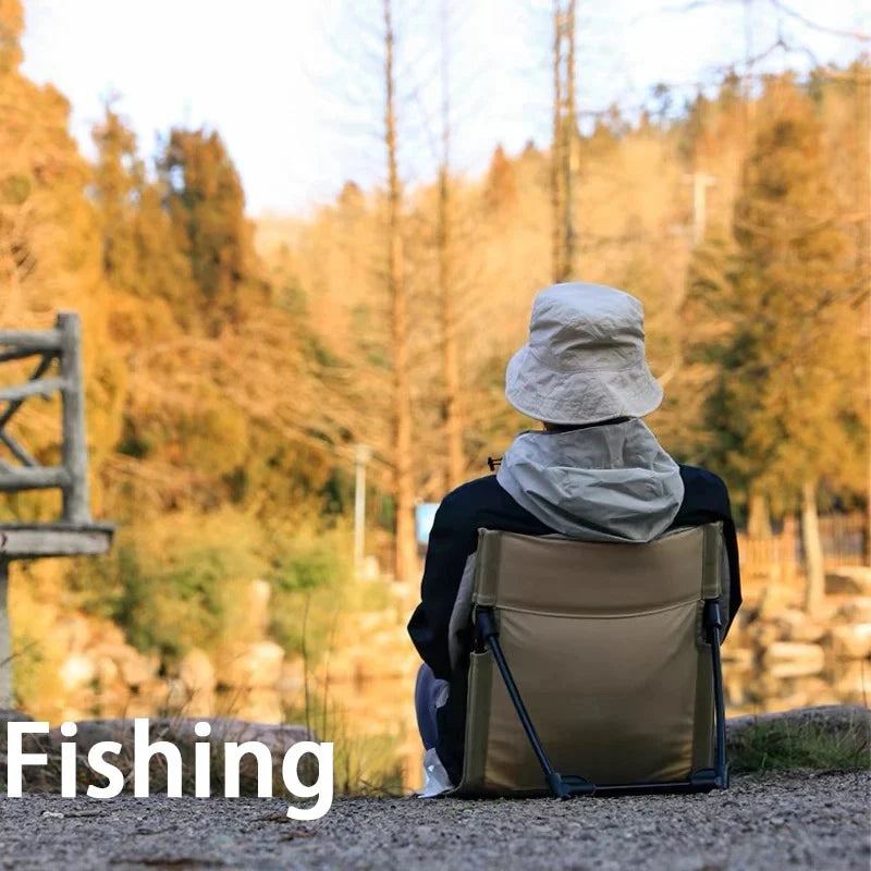 Rynx | Outdoor Camping Folding Chair Portable Foldable Camping Chair Lounger with Backrest Cushion for Fishing Grilling Beach Picnic