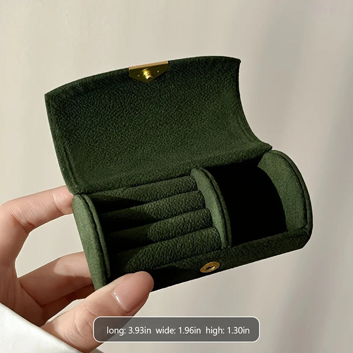 Rynx | Luxurious Velvet Jewelry Organizer Box for Women – Compact Travel Ring Storage, Perfect Gift for Mother's Day Jewelry Box