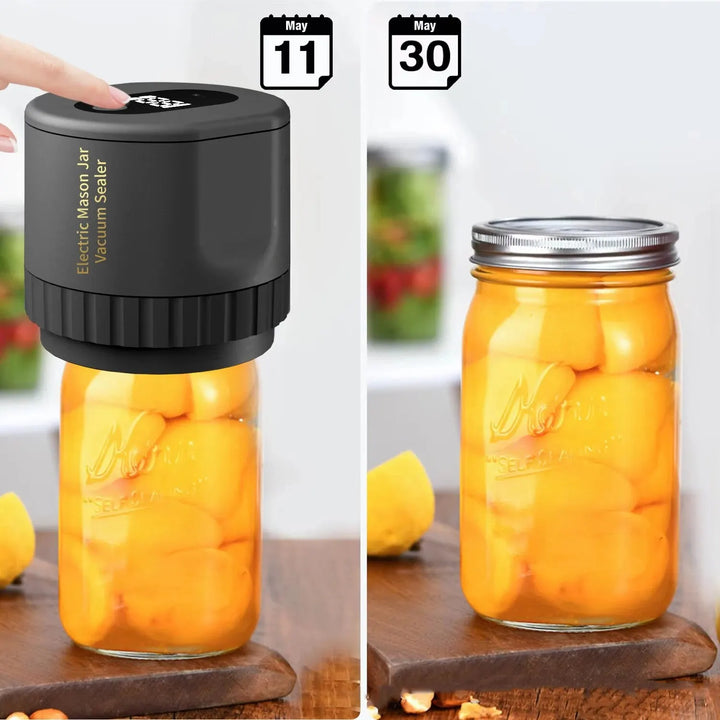Lisslune | Electric Mason Jar Vacuum Sealing Set - Cordless Sealer for Wide Mouth and Regular Mason Jars - Ideal for Food Storage