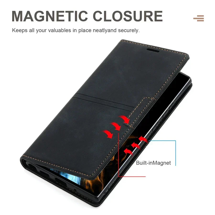 Lisslune | Leather Wallet Cover Flip Case - Google Pixel