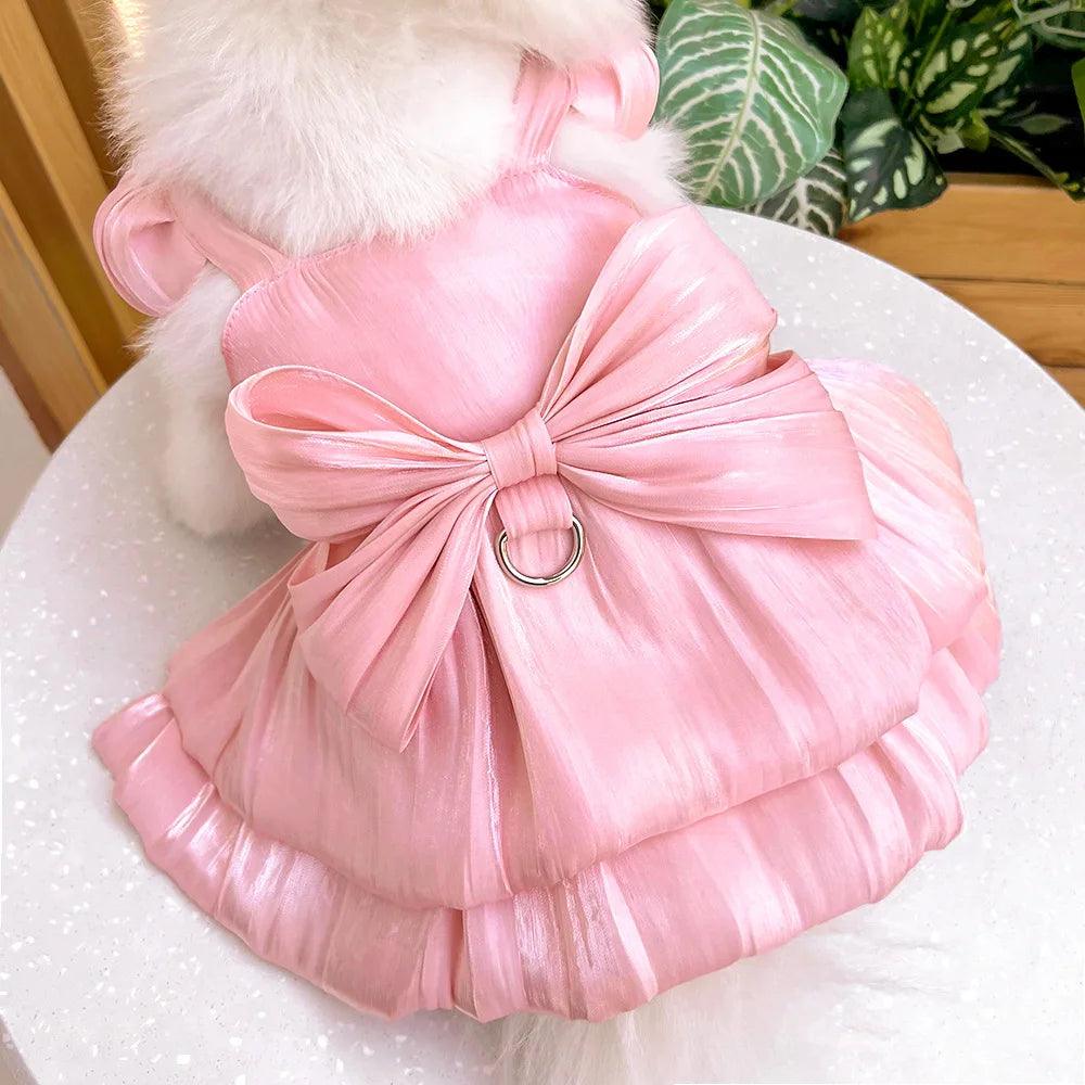 Lisslune | Charming Striped Butterfly Midi Dress for Small Dogs - Ideal for Special Occasions