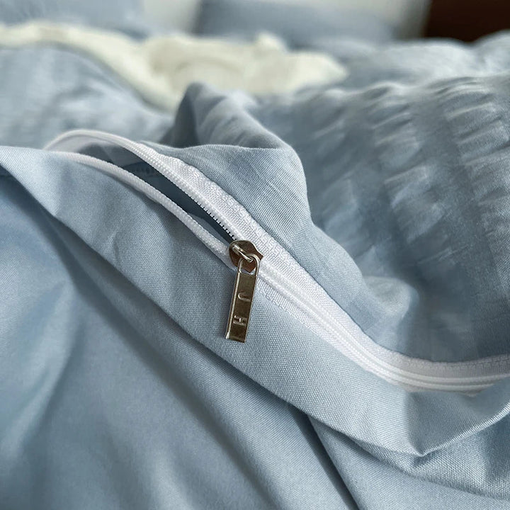 Rynx | INS Solid Color Bedding Comforter Sets Duvet Cover Bed Sheet Set Pillowcases Bedding Linens Set Queen/King Bed bedspreads