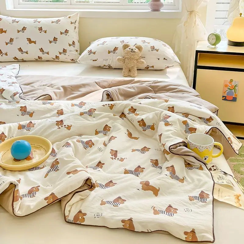 Rynx | Summer blanket Climate blanket Flower girl Heart Class A Double-layer yarn Summer cool soft Machine washable