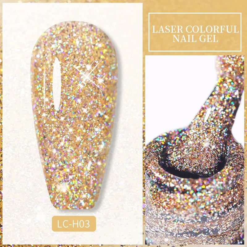 Rynx | 7ml Glitter Gel Nail Polish Semi Permanent Sequins Soak Off UV Gel Colorful DIY Nail Art Polishes