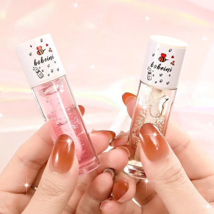 Rynx | Peach Honey Lip Oil alleviates dryness moisturizing lipstick fills lip lines water-light lip large brush head lip balm makeup cosmetics