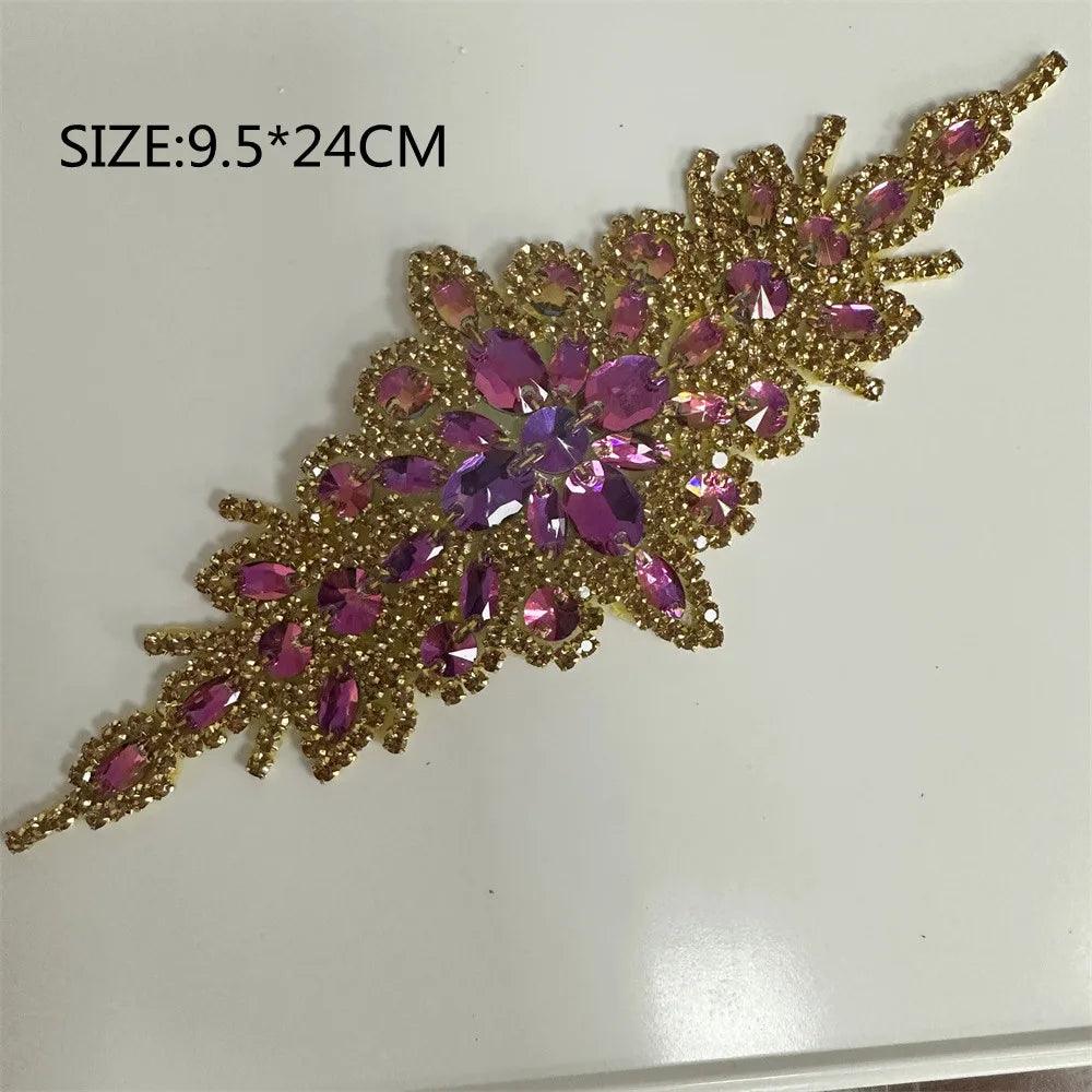 Lisslune | Shining Silver Rhinestone Flower Appliqué: Elegant Fashion Upgrade Accessory