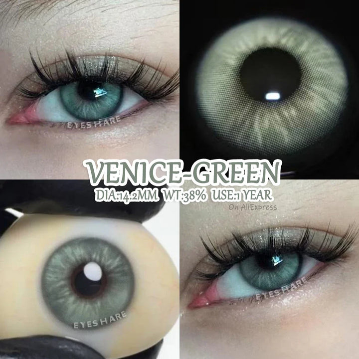 Rynx | Colorful contact lenses for the eyes 2 pcs./pair Green eye lenses Blue contact lens Annual Brown pupils cosmetic lens