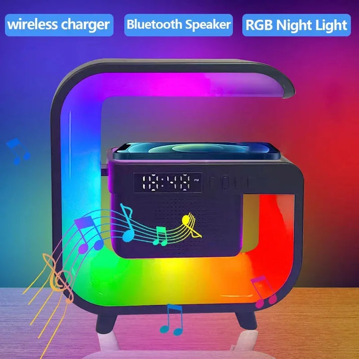Lisslune | RGB Wireless Charging Bluetooth Futuristic Night Lamp Speaker