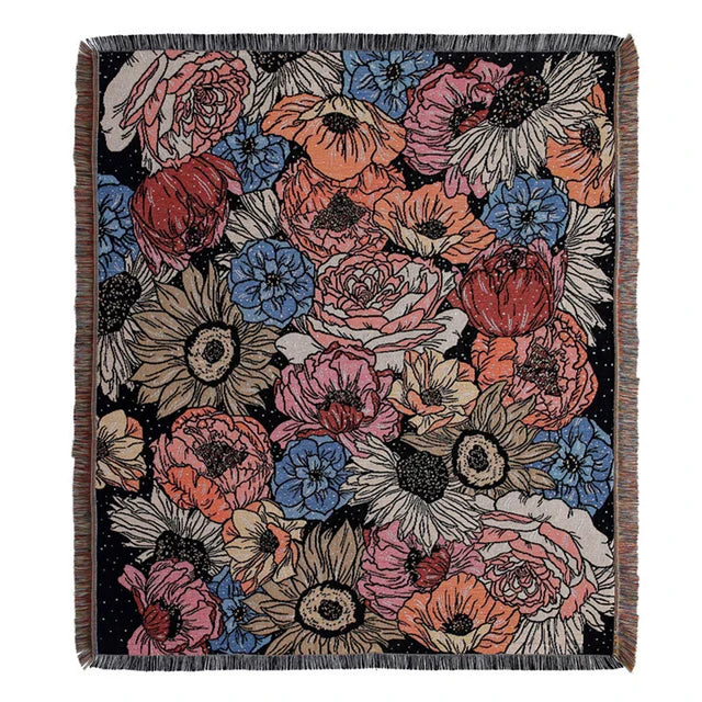 Lisslune | Floral Garden Throw Blanket