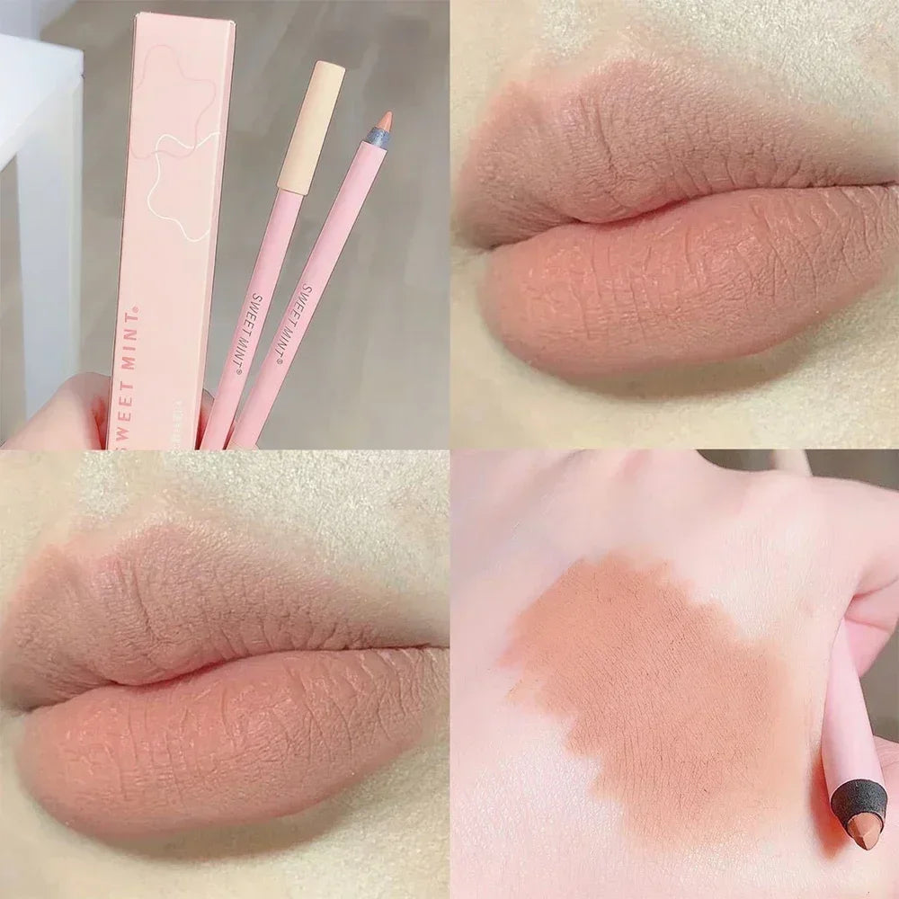 Rynx | Waterproof Lipstick Pencil Matte Nude Soft Solid Lipstick Pencil Long-lasting Professional Women's Lip Contour Korean Makeup