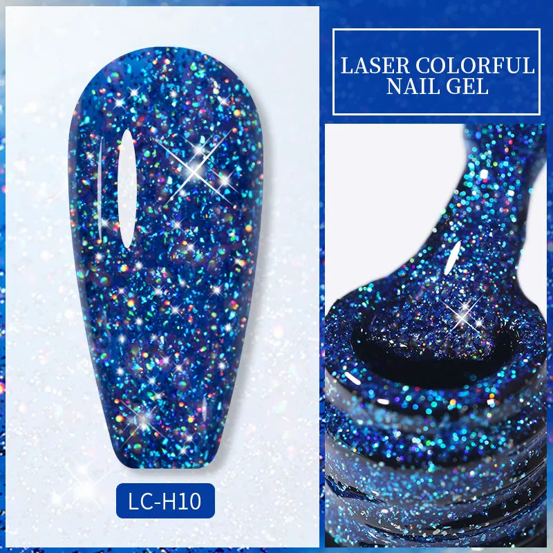 Rynx | 7ml Glitter Gel Nail Polish Semi Permanent Sequins Soak Off UV Gel Colorful DIY Nail Art Polishes