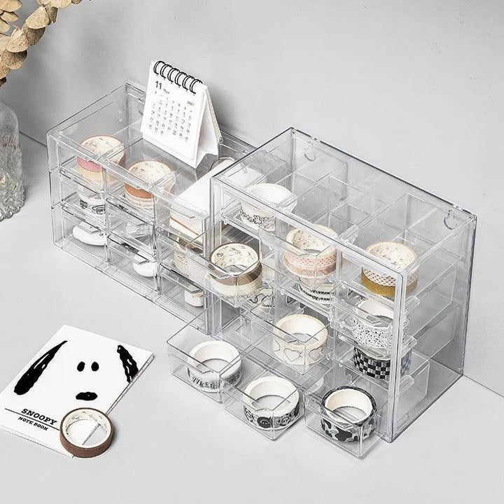 Lisslune | Slim clear acrylic desk organizer for a modern workplace
