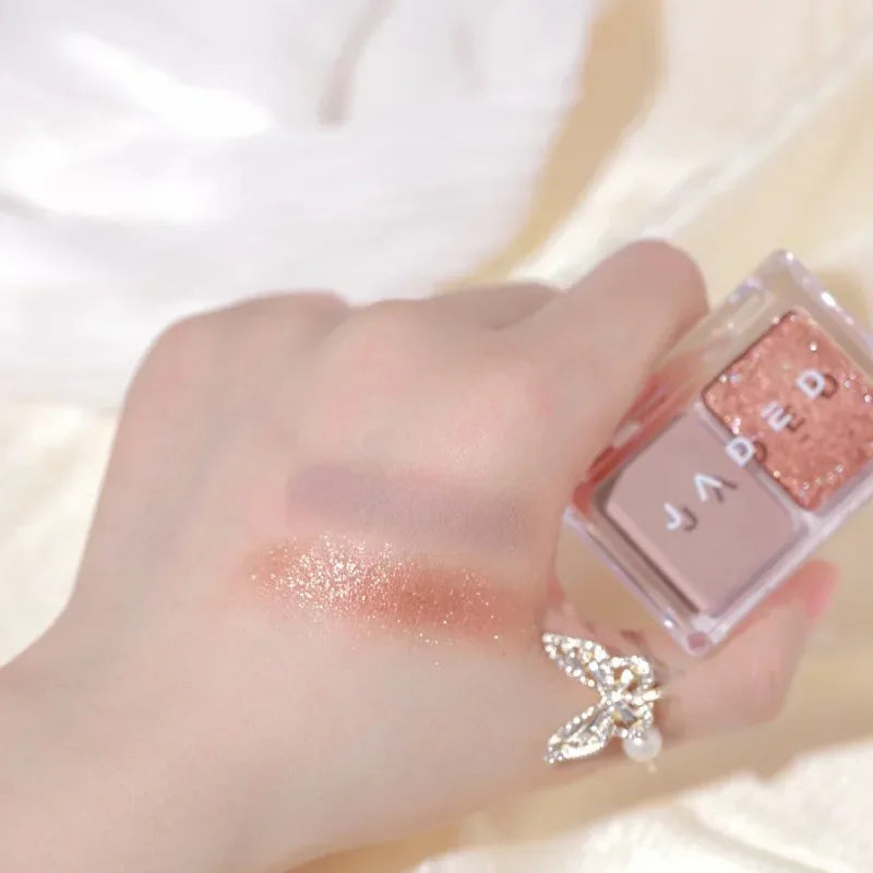 Rynx | 2 Colors Smoky Blue Eyeshadow Palette Matte Pearl Gray Pink Low Saturation Eyeshadow Palette Eye Pigments Long-lasting Korea Makeup