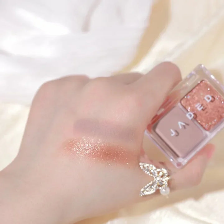 Rynx | 2 Colors Smoky Blue Eyeshadow Palette Matte Pearl Gray Pink Low Saturation Eyeshadow Palette Eye Pigments Long-lasting Korea Makeup
