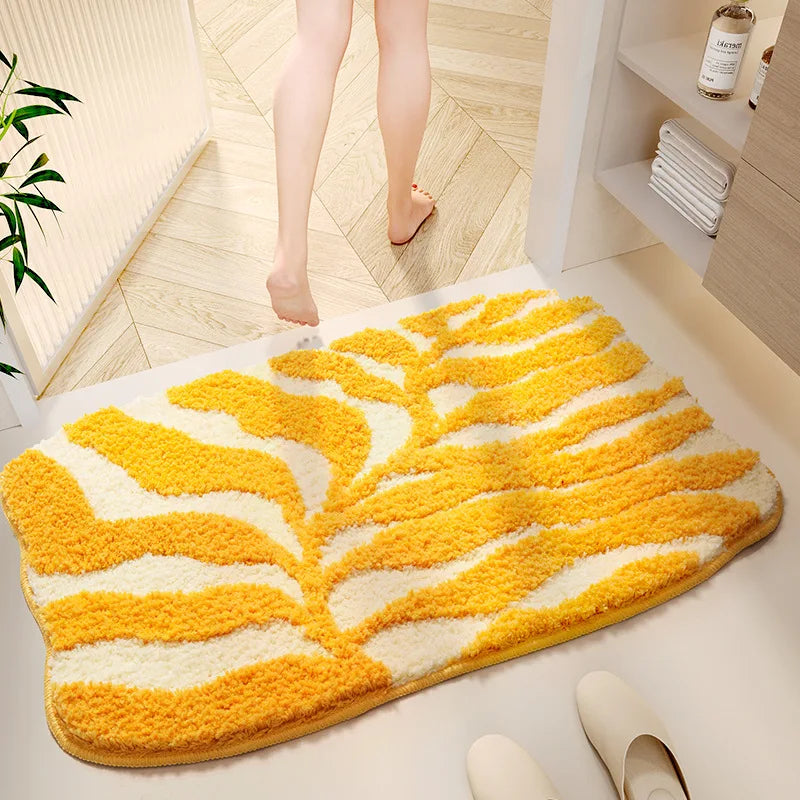Rynx | Tufting Plant Bathroom Mat Living Room Rug Soft Bath Mat Bedroom Night Storage Carpet Door Floor Non-Slip Mat Aesthetic Home Decor