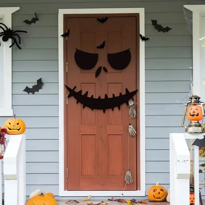 Rynx | New Halloween Decoration, Skull, Pumpkin, Halloween Horror Door Sticker, Felt Wall Stickers, Room Decoration