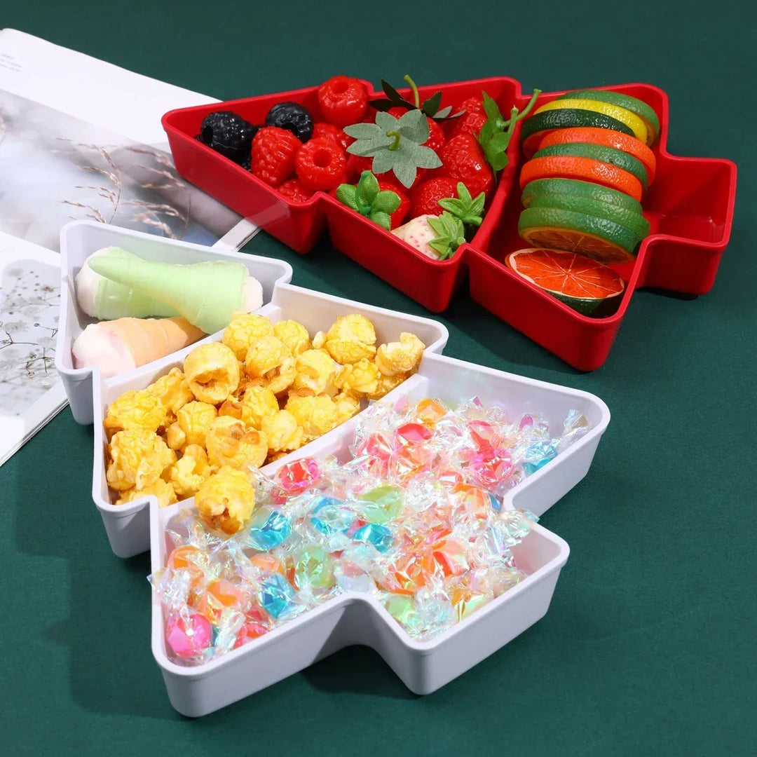 Rynx Christmas tree shape fruit snack candy platter washable Marry party decorations for home Christmas gifts ornament Happy New Year