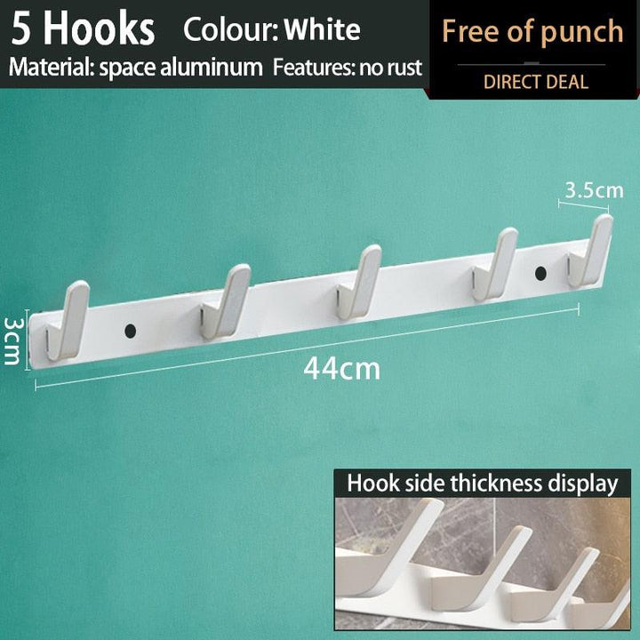 Lisslune | Space-saving Aluminum Hook Organizer: Efficient and stylish storage for any room