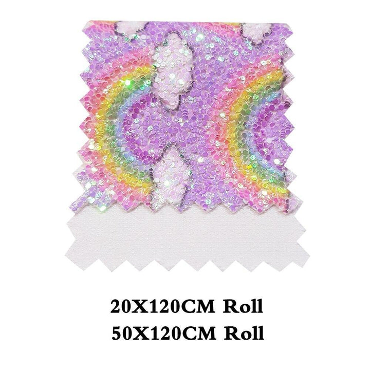 Lisslune | Glittering Rainbow Synthetic Leather Crafting Roll - Ignite Your Imagination with a Splash of Color