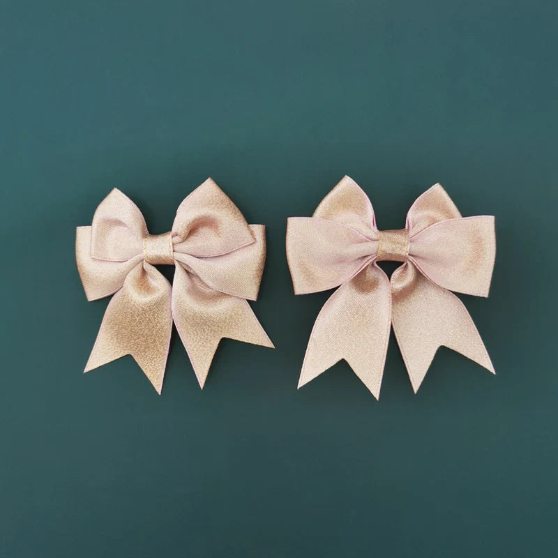 Rynx | (15 pieces/pack) Size 7cm Pink gold dust bow Handmade crafts DIY gift wrapping decoration wedding party supplies