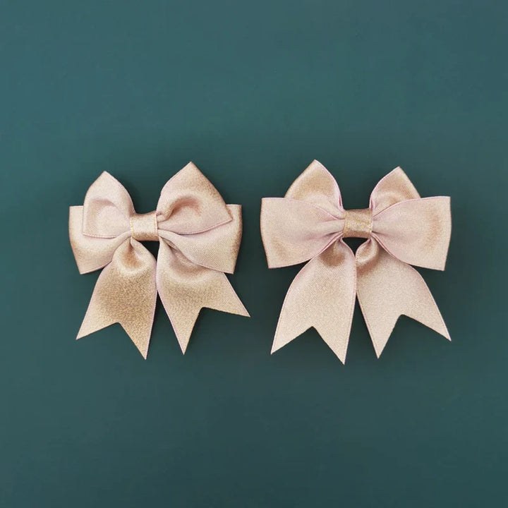 Rynx | (15 pieces/pack) Size 7cm Pink gold dust bow Handmade crafts DIY gift wrapping decoration wedding party supplies