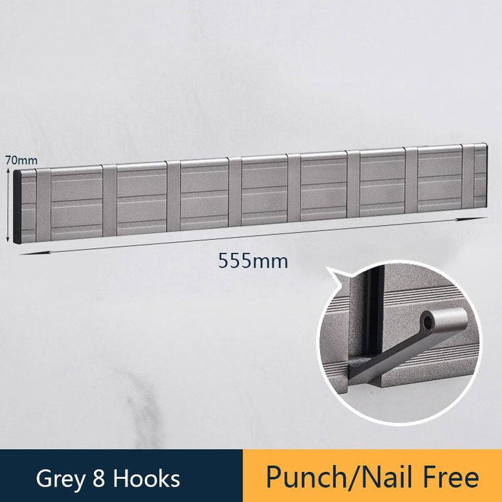 Lisslune | Stylish Gray Aluminum Wall Hooks for Modern Home Organization