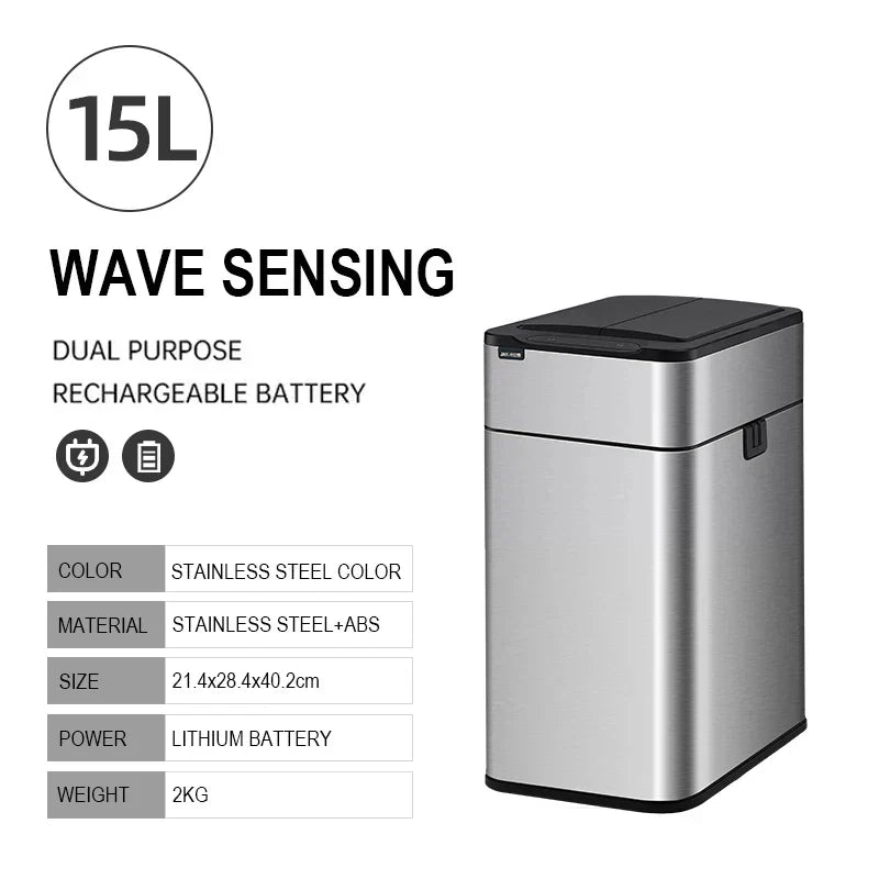 Lisslune | Smart Stainless Steel Automatic Sensor Trash Bin