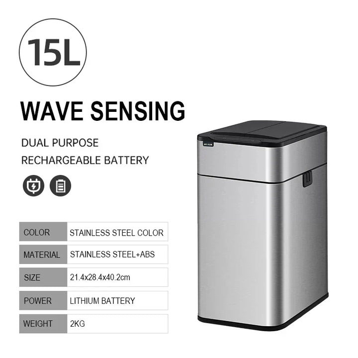 Lisslune | Smart Stainless Steel Automatic Sensor Trash Bin