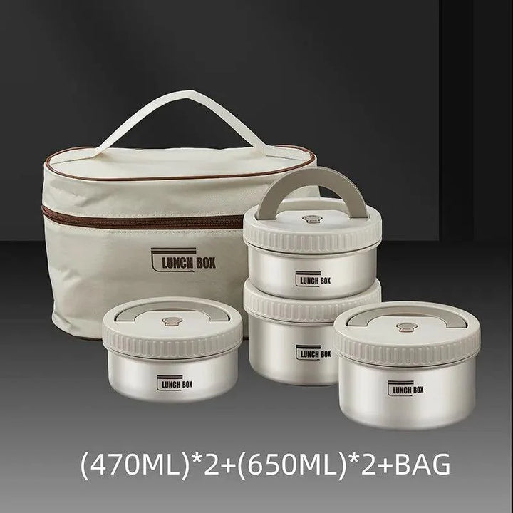 Lisslune | Stainless Steel Thermo Bento Lunch Box Set with Portable Stackable Design