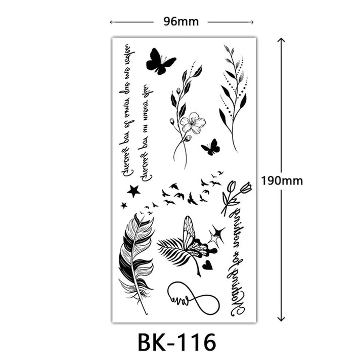 Rynx | 1PCS Sketch Flower Tattoo Sticker Black Datura Arm Legs Tattoo Temporary Waterproof Durable Sexy Tattoo Stickers For Women Body