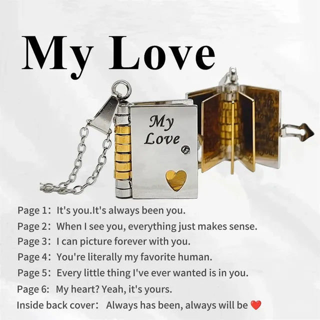 Lisslune | Memory Book Hanger Necklace – Symbolic Jewelry with Loving Message
