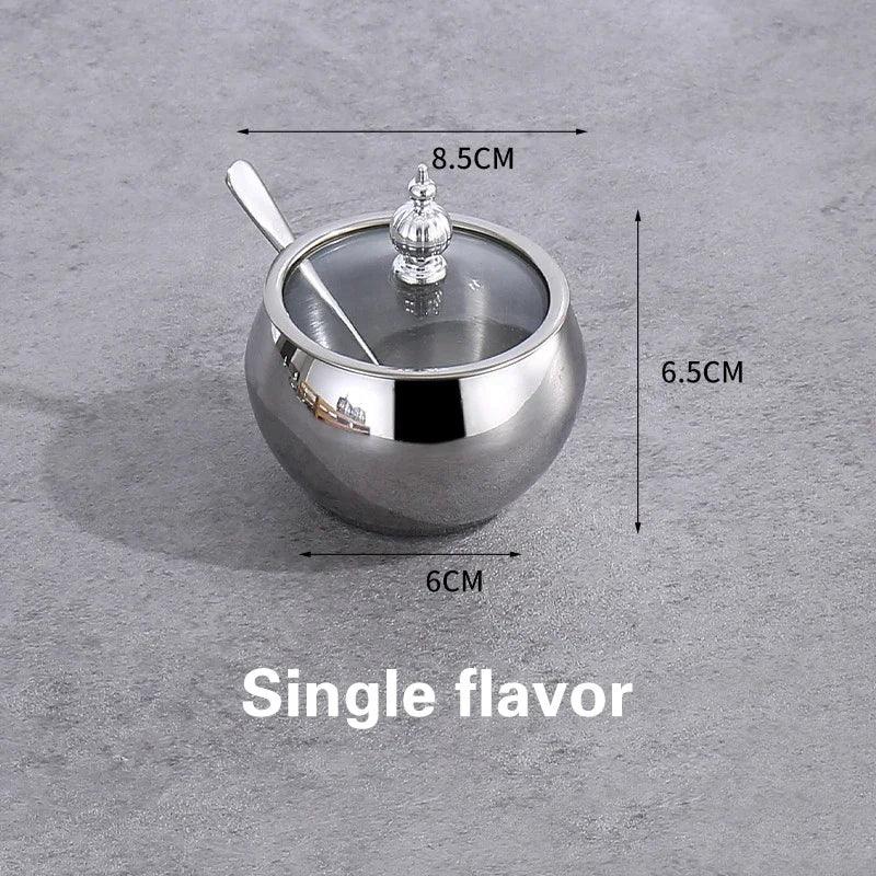 Lisslune | Stainless Steel Spice Storage and Oil Sprayer Set - Essential Organizer for Culinary Lovers