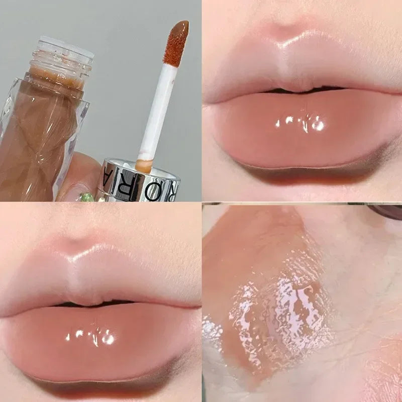 Rynx | 6 Colors Nude Mirror Lip Gloss Clear Moisturizing Hydrating Water Light Glass Gel Filling Lip Glaze Oil Lip Color Cosmetics