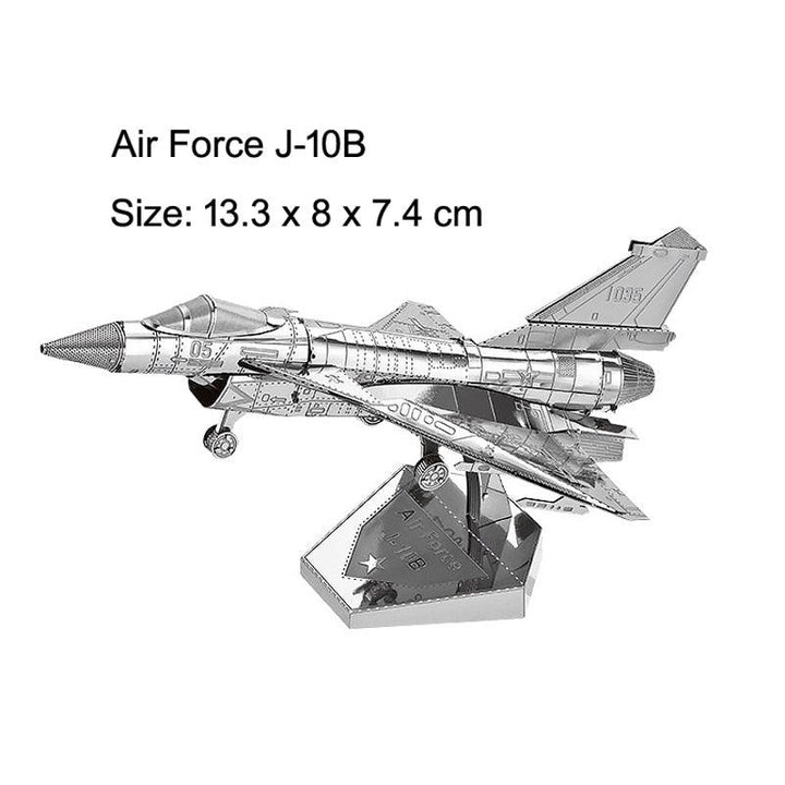 Lisslune | Stainless Steel 3D Jet Fighter Model Building Kit - Engaging DIY Puzzle for All Age Groups