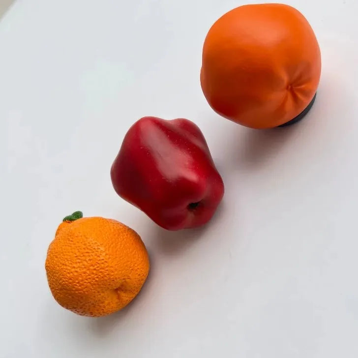 Rynx | Creative 3D Fruit Magnets Orange Refrigerator Magnet Apples Refrigerator Persimmon Stickers Living Room Door Decor
