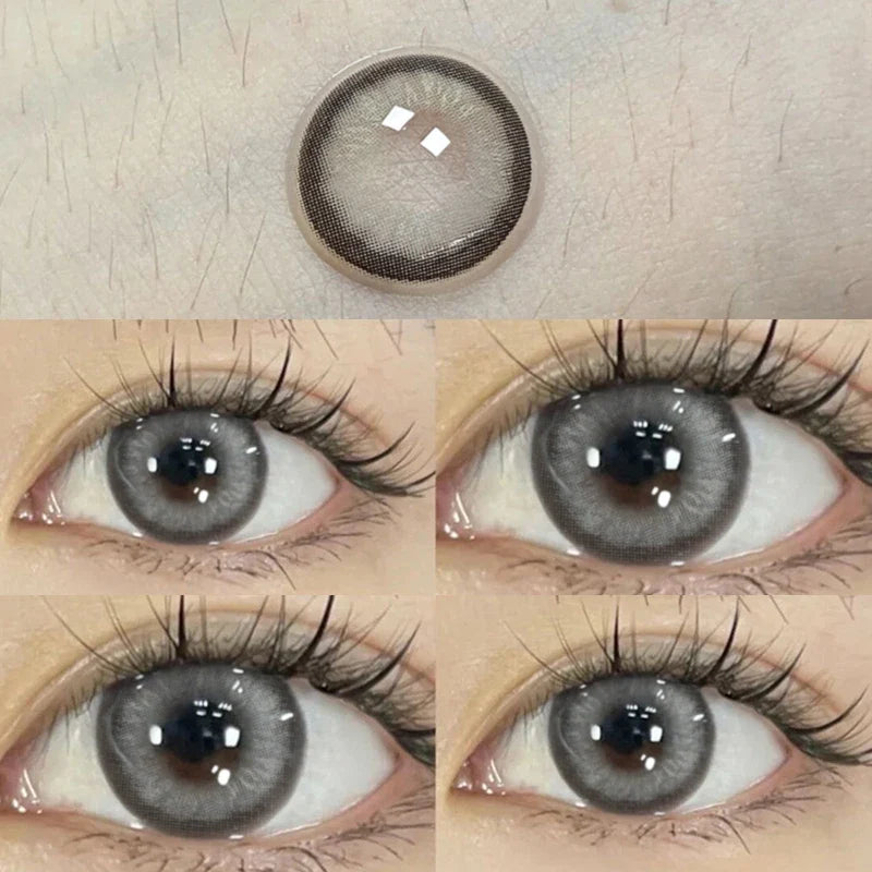 Lisslune | 1 Pair natural contact lenses for eye color beauty pupils with diopters soft round Korean lenses growth eye