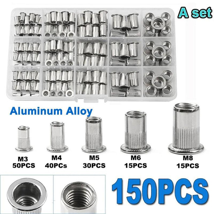 Lisslune | Ultimate Precision Rivet Nut Kit: Complete M3-M8 Stainless Steel & Aluminum Set
