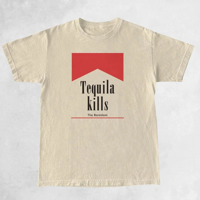 Lisslune | Tequila Retro Print T-Shirts