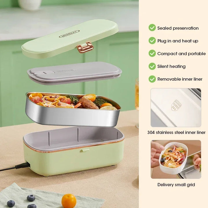 Lisslune | 900ml Portable Electric Lunch Box Food Warmer with Steaming Function – HeatMate