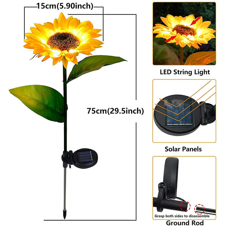 Lisslune | Solar-Sunflowers: Waterproof Garden Joy