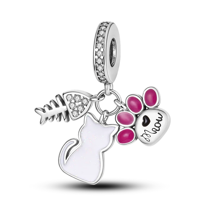 Lisslune | 925 Silver Golden Leopard Charms Beads Colorful Chameleon Rhinoceros Lion Scarab Cat Pendant Compatible with Original Pandora Bracelet Jewelry