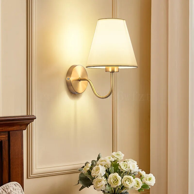 Lisslune | RusticGlow - Wandlamp van Stof in Amerikaanse Stijl