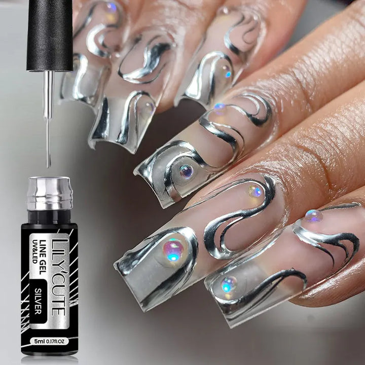 Rynx |5ML Aurora Ocean Blue Liner Gel Polish Nail Art Sparkling Painting Cat Magnetic Gel Semi Permanent UV Gel French Nails