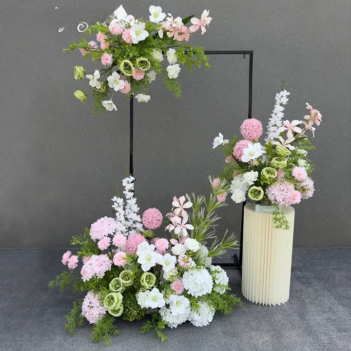Rynx | Artificial Flowers Wedding Decoration Hanging Flower Row Background Arch Decor Aisle Flower Ball Floral Backdrop Arrangement