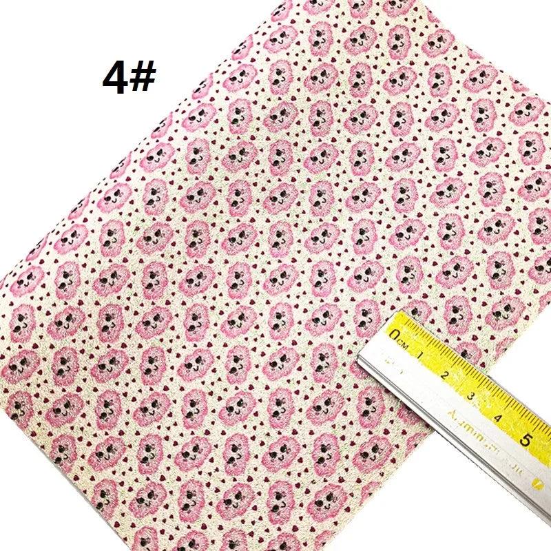 Lisslune | Sparkling Pink Heart & Cloud Synthetic Leather Crafting Sheet - Ideal for DIY Projects