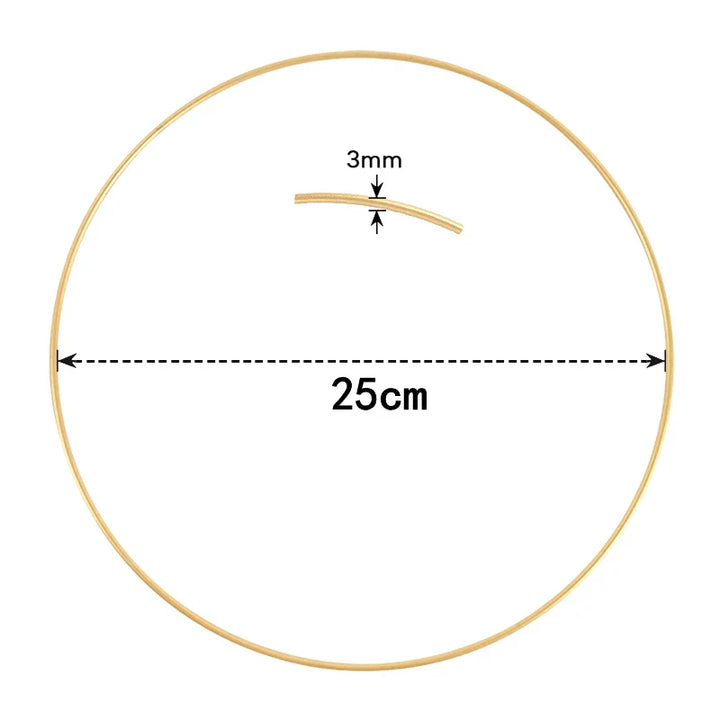 Rynx Gold Metal Flower Ring Hoop with Wood Base for Wedding Party Table Centerpiece Decoration Artificial Flower Garland DIY Wreath