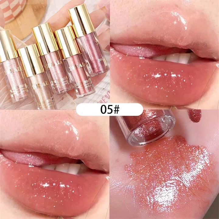 Rynx | Diamond Shiny Lip Gloss Waterproof Glitter Liquid Lipstick Long-lasting Shimmer Pearl Lip Lacquer Women Sexy Lip Tint Makeup