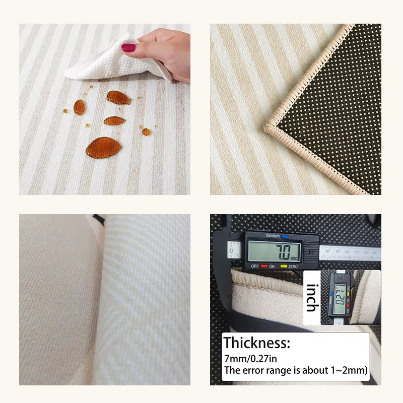 Rynx | Brown Living Room Area Rug Minimalist Check Pattern Bedroom Rug Geometric Pattern Home Dedicated Rug Creative Art Design Rug