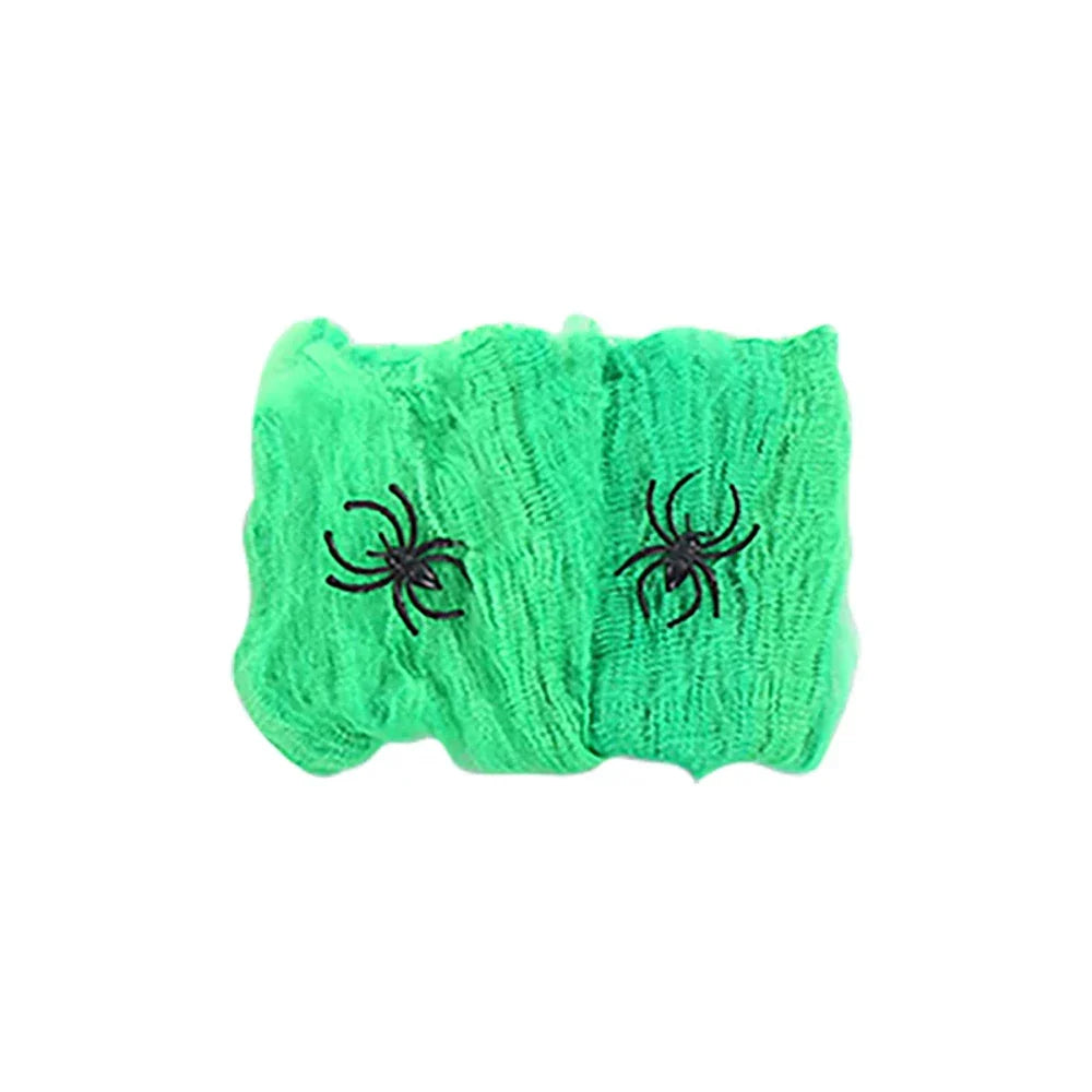 Rynx | Artificial Spider Web, Horror Spider Web Halloween Decorations, Stretchable Spider Web with Spider, Gothic Horror Home Decor